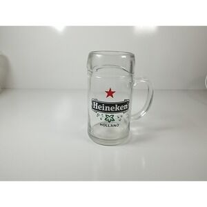 Heineken Holland Beer Stein Mug Large Glass Dimpled Barware 1L Heavy New Vintage